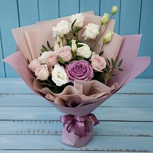 Букет цветов из:  Розы и Лизиантусы в Горном Новосибирской области