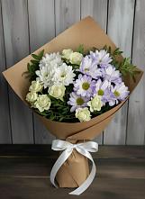 Букет цветов из:  Хризантемы и Розы в Горном Новосибирской области