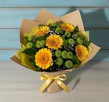 Букет цветов из:  Герберы и Хризантемы в Горном Новосибирской области