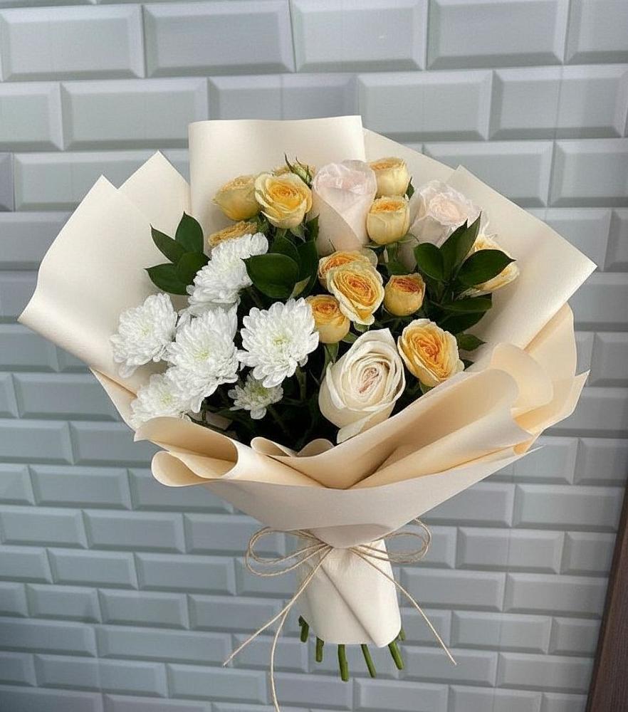 Букет цветов из: Розы и Хризантемы в Горном Новосибирской области