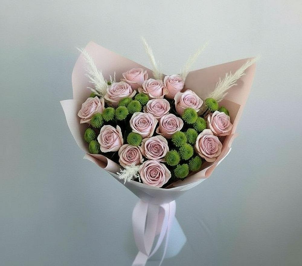 Букет цветов из: Розы и Хризантемы в Горном Новосибирской области