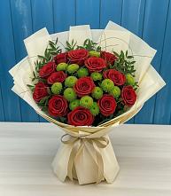 Букет цветов из:  Розы и Хризантемы в Горном Новосибирской области