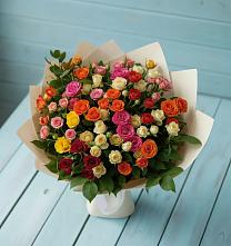 Букет Микс из разноцветных кустовых роз #REPLACE_PRED# Горном Новосибирской области